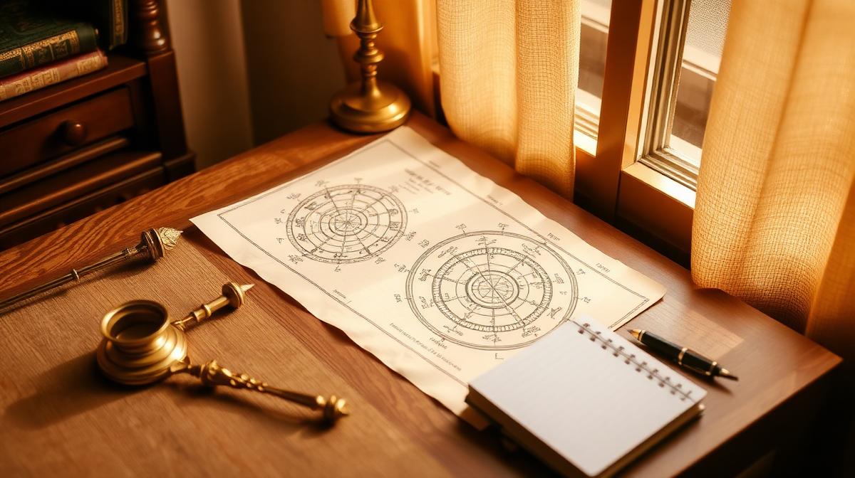 Kundali birth chart and brass astrological instruments prepared for a Vedic astrology consultation in Pune